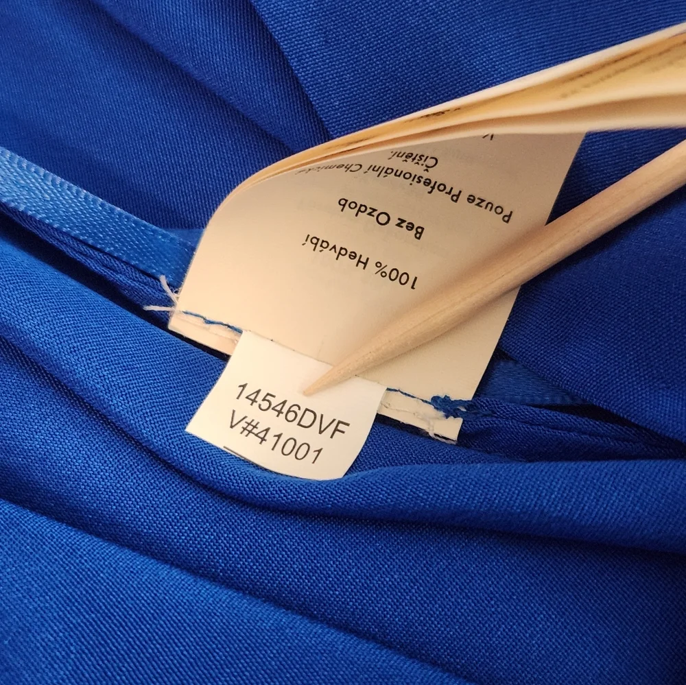 Diane Von Furstenberg DVF Blue Silk Wrap Dress Sz S - Picture 7 of 12